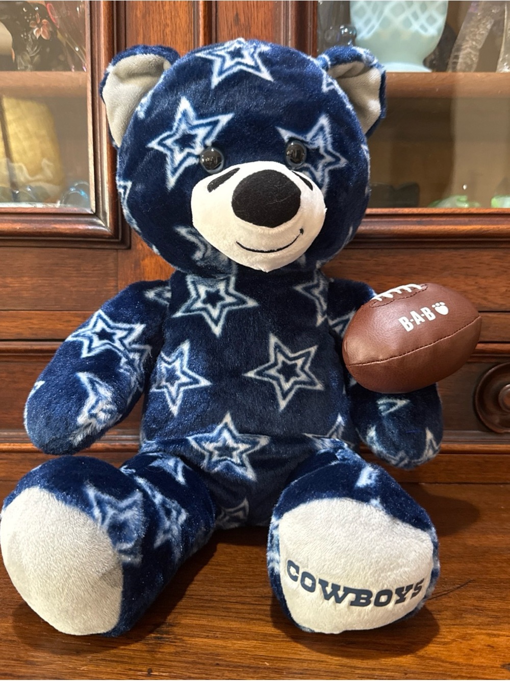 Build-A-Bear Workshop NFL Plush Dallas Cowboys Bear 16” Blue Stars Stuffed